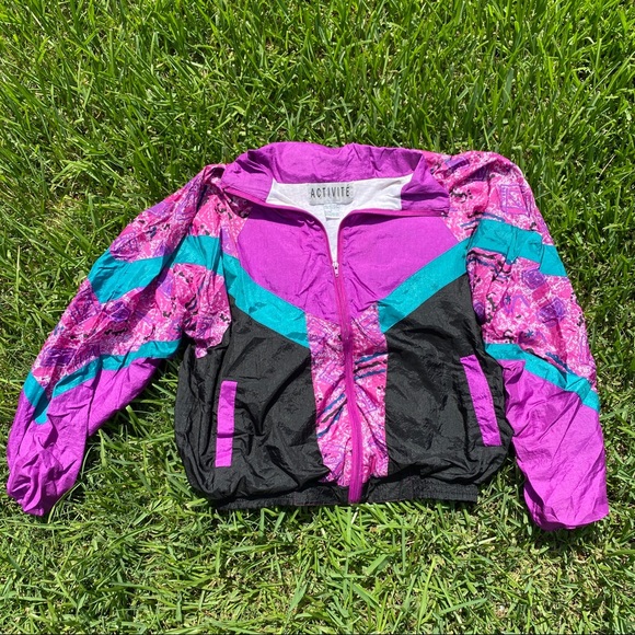 70s Activite Vintage Windbreaker! Fleece lining size - Picture 2 of 5